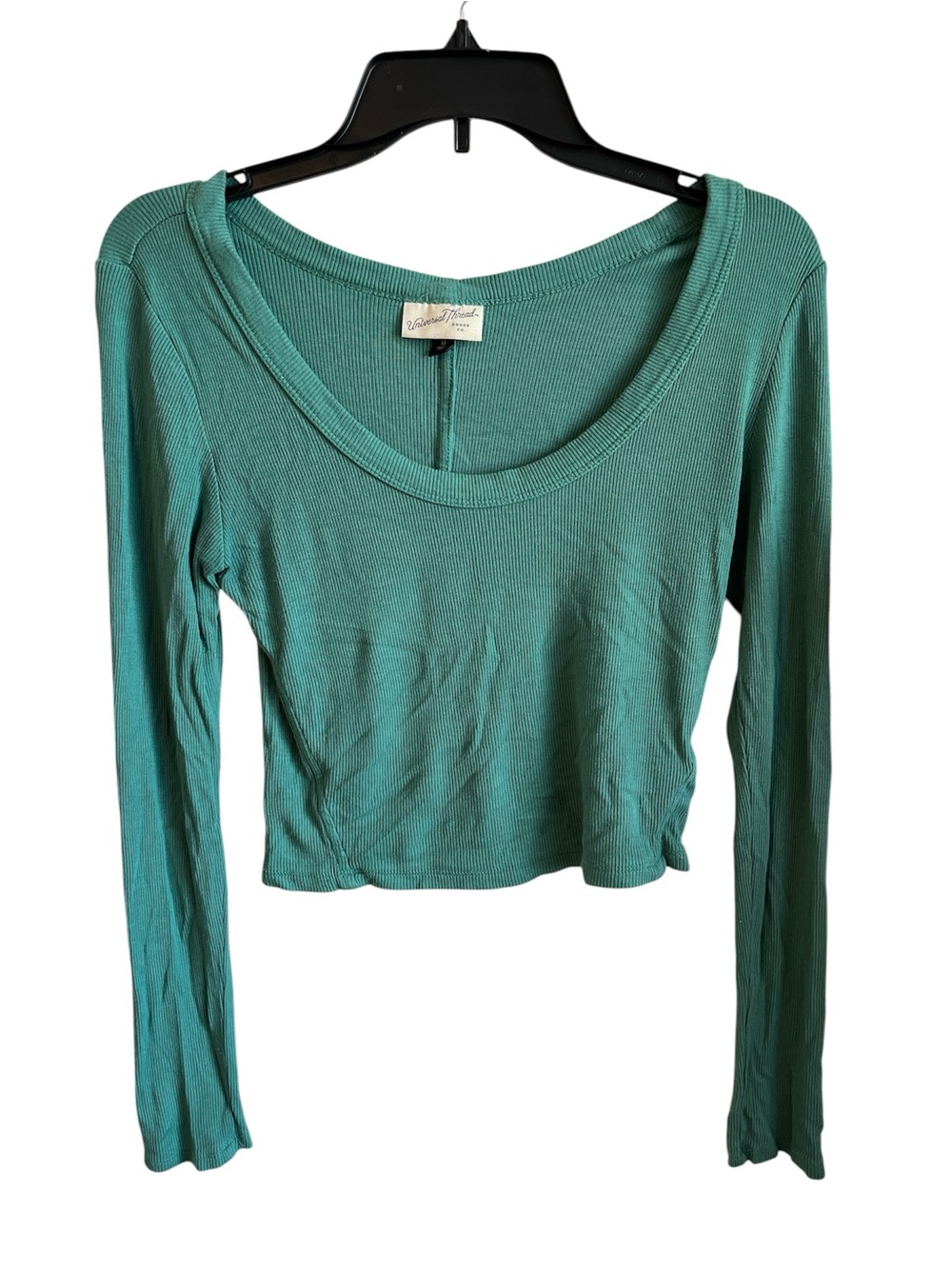 Teal Long Sleeve Crop Top